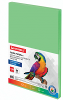 Бумага цветная А4 BRAUBERG, 80г/м2, 100л., интенсив, зеленая