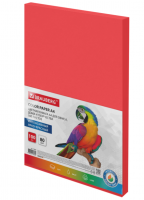 Бумага цветная А4 BRAUBERG, 80г/м2, 100л., интенсив, ЯРКО-красная