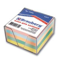 Блок д/зап. Brauberg/STAFF (9*9см), 500л. ЦВЕТНОЙ, в подставке, непроклеенный