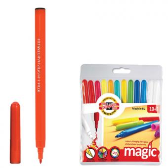 Фломастеры Koh-i-Noor "Magic" 10цв + 2стирающих, смываемые