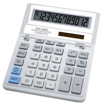 Калькулятор БЕЛЫЙ Citizen SDC-888XWH, 2 памяти, 12 разрядов, 203х158мм