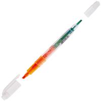 Текстмаркер двухсторонний Crown "Multi Hi-Lighter Twin" оранжевый/зеленый, 3/2мм