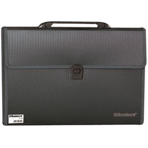 Портфель пластиковый BRAUBERG "Style" (39х26х4см), 3 отделения, тканевая окантовка, черный