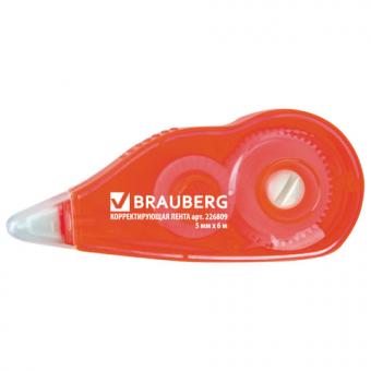 Лента-корректор Brauberg 5мм*6м, корпус красный, с подкручиванием