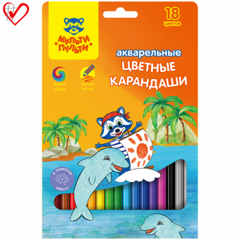 Карандаши акварельные Мульти-Пульти, набор 18цв., заточенные