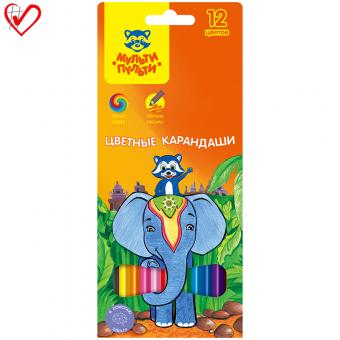 Карандаши цветные Мульти-Пульти, набор 12цв., заточенные
