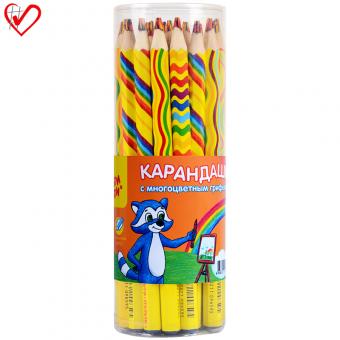 Карандаш с многоцветным грифелем Мульти-Пульти, утолщенный
