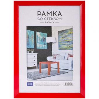 Фоторамка OfficeSpace №12, А4+ (210х300мм), пластиковая, красная
