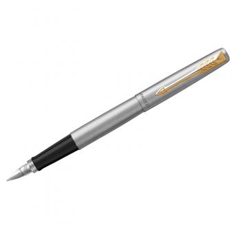 Ручка подарочная перьевая PARKER "Jotter Stainless Steel GT", 1,0мм, подарочная упаковка