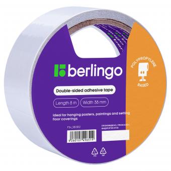 Клейкая лента двухсторон. Berlingo (38мм*8м), основа-полипропилен