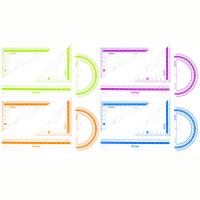 Набор чертежный МАЛЫЙ Berlingo "Color" (треуг. 2шт., линейка 15см, транспортир), прозрачный
