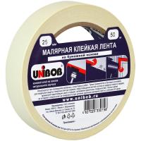 Лента малярная белая Unibob (25мм*50м), инд. упаковка