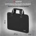 Сумка портфель HEIKKI ULTRA (ХЕЙКИ) с отделением для ноутбука 15,6", Total black, черная (28х39х3см)
