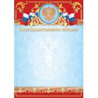 Благодарственное письмо 2769 (голубой фон, с госсимволикой)