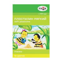 Пластилин восковой ГАММА "Пчелка", 16цв., 240гр., со стеком