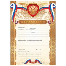 Грамота 3297 (бежевый фон, золотая рамка, текст, с госсимволикой)