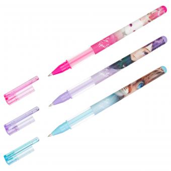 Ручка шарик. MESHU "Anime girls" синяя, 0,7мм, грип, корпус ассорти