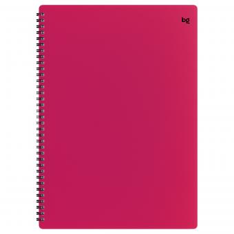 Тетрадь А4 80л., BG, клетка, на гребне, пластиковая обложка, в ассортименте