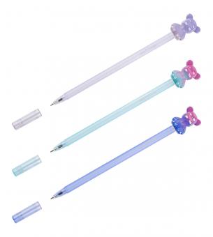 Ручка шарик. MESHU "Сool Bear" синяя, 0,7мм, корпус ассорти