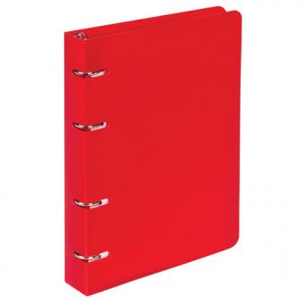 Тетрадь на кольцах А5 Brauberg 80л, 160*205мм, клетка, обложка пластик, красный