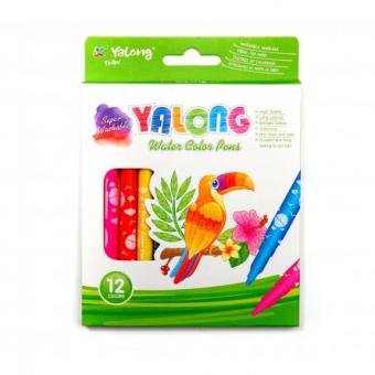 Фломастеры Yalong "Parrot" 12цв., смываемые