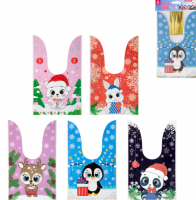 Пакетик подарочный ЗОЛОТАЯ СКАЗКА "Новогодний" (13,8х23см), с зажимами, в ассортименте