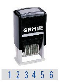 Нумератор-мини GRM 4836 (126), 6 pазpядов, высота цифр 3мм