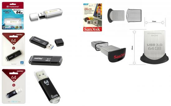Флэш-диск 64ГБ, USB 3.0, цвет ассорти
