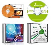 Диск DVD+R (плюс) 4,7Гб, 16х, слим, ассорти